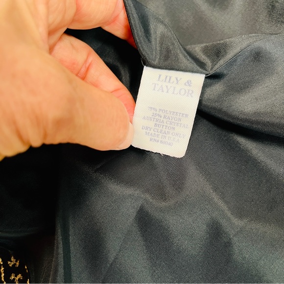 LILLY & TAYLOR NY PARIS brocade genuine mink color and cuffs coat jacket - Picture 8 of 10